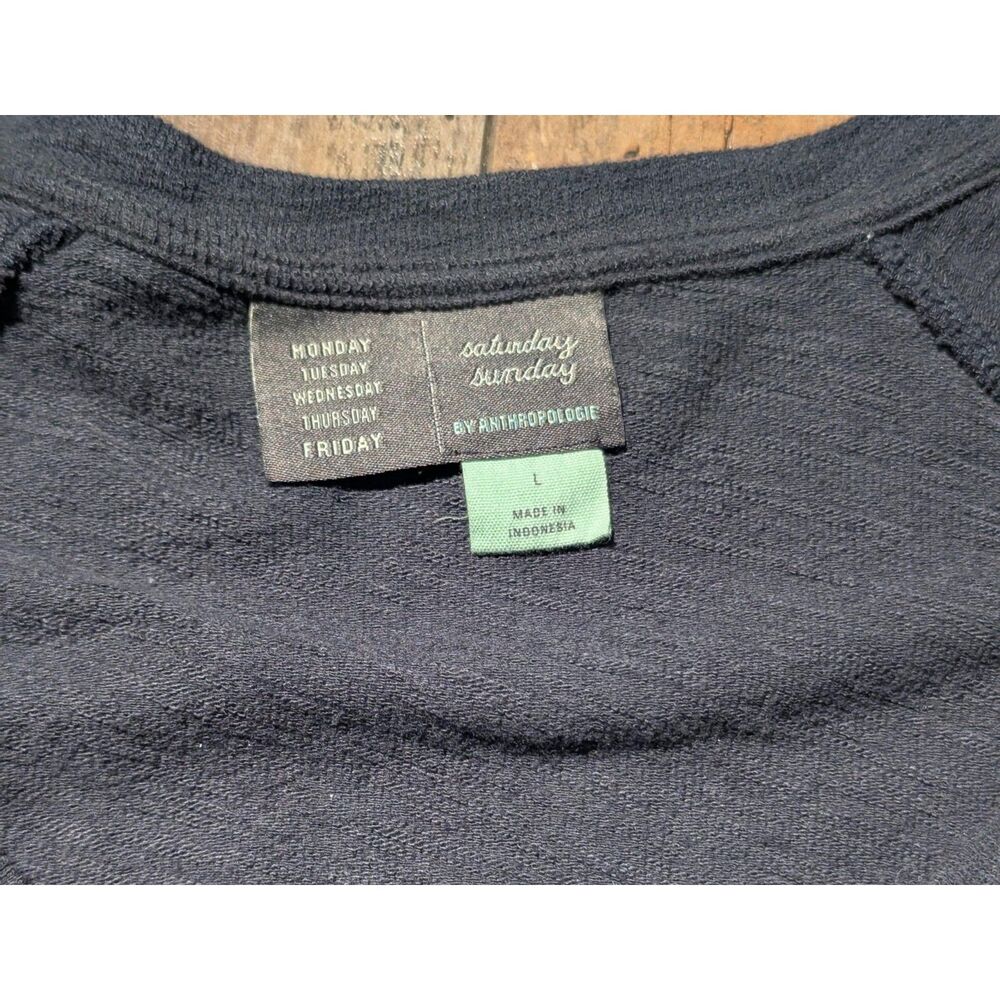 Anthropologie Saturday/Sunday Charcoal Grey Tiered Knit Dress - Size L - Picture 2 of 6
